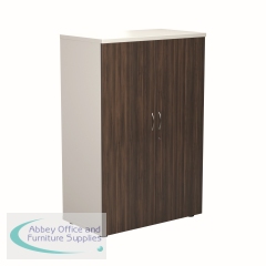 Jemini Wooden Cupboard 800x450x1600mm White/Dark Walnut KF810469