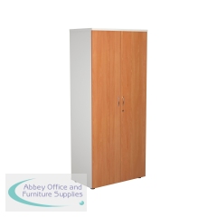 Jemini Wooden Cupboard 800x450x1800mm White/Beech KF810629