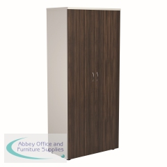 Jemini Wooden Cupboard 800x450x1800mm White/Dark Walnut KF810711