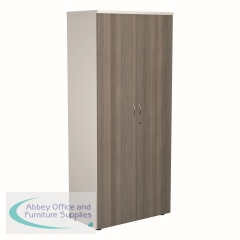 Jemini Wooden Cupboard 800x450x1800mm White/Grey Oak KF810728