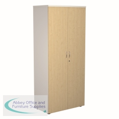 Jemini Wooden Cupboard 800x450x1800mm White/Maple KF810735