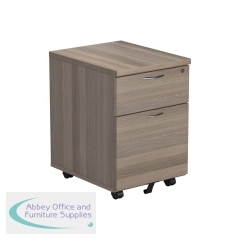 Jemini 2 Drawer Mobile Pedestal 404x500x595mm Grey Oak KF81079