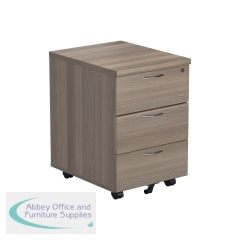 Jemini 3 Drawer Mobile Pedestal 404x500x595mm Grey Oak KF81080