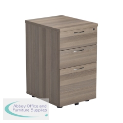 Jemini 3 Drawer Under Desk Pedestal 404x500x690mm Grey Oak KF81081