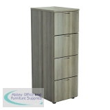 Jemini Essentials 4 Drawer Filing Cabinet 464x600x1365mm Grey Oak KF81091