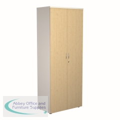 Jemini Wooden Cupboard 800x450x2000mm White/Maple KF811138