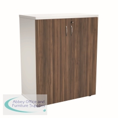Jemini Wooden Cupboard 800x450x730mm White/Dark Walnut KF811282