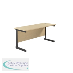 Jemini Rectangular Single Upright Cantilever Desk 1800x600x730mm Maple/Black KF812432
