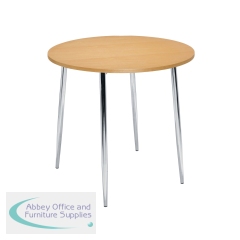 Jemini Bistro Table Round 800x800x740mm Beech/Chrome KF815146