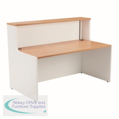 Jemini Reception Unit 1600x800x740mm Beech/White KF816387