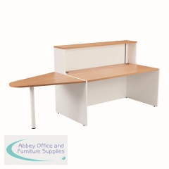 Jemini Reception Unit with Extension 1600x800x740mm Beech/White KF816401