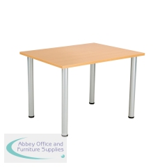 Jemini Rectangular Meeting Table 1200x800x730mm Beech/Silver KF816592