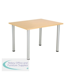 Jemini Rectangular Meeting Table 1200x800x730 Nova Oak/Silver KF816609