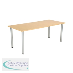 Jemini Rectangular Meeting Table 1800x800x730 Nova Oak/Silver KF816661