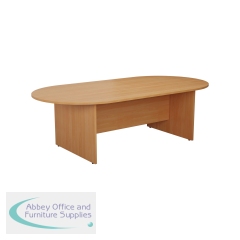 Jemini D-End Meeting Table 2400x1000x730mm Beech KF816708