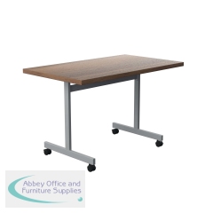 Jemini Rectangular Tilting Table 1200x700x720mm Dark Walnut/Silver KF816739