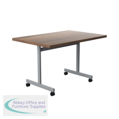 Jemini Rectangular Tilting Table 1200x800x720mm Dark Walnut/Silver KF816783