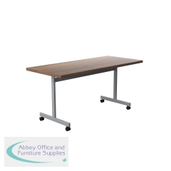 Jemini Rectangular Tilting Table 1600x700x720mm Dark Walnut/Silver KF816838