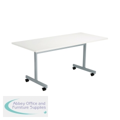 Jemini Rectangular Tilting Table 1600x700x720mm White/Silver KF816869