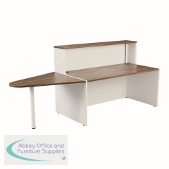 Jemini Reception Unit with Extension 1400x800x740mm Dark Walnut/White KF818398