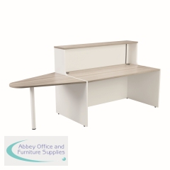 Jemini Reception Unit with Extension 1400x800x740mm Grey Oak/White KF818405
