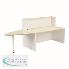 Jemini Reception Unit with Extension 1400x800x740mm Maple/White KF818412