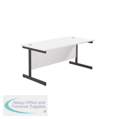 Jemini Rectangular Single Upright Cantilever Desk 1800x800x730mm White/Black KF819462