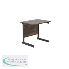 Jemini Rectangular Double Upright Cantilever Desk 800x600x730mm Dark Walnut/Black KF819493