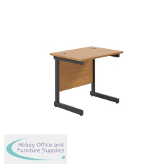 Jemini Rectangular Double Upright Cantilever Desk 800x600x730mm Nova Oak/Black KF819523