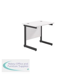 Jemini Rectangular Double Upright Cantilever Desk 800x600x730mm White/Black KF819530