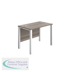 Jemini Rectangular Goal Post Desk 1000x600x730mm Grey Oak/White KF821373