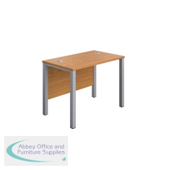 Jemini Rectangular Goal Post Desk 1000x600x730mm Nova Oak/Silver KF821403