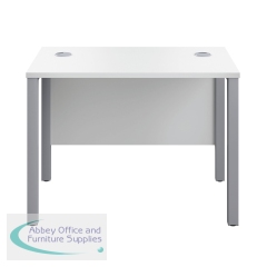 Jemini Rectangular Goal Post Desk 1000x600x730mm White/Silver KF821427