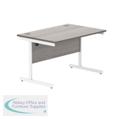 Polaris Rectangular Single Upright Cantilever Desk 1200x800x730mm Alaskan Grey Oak/White KF821990