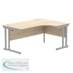 Polaris Right Hand Radial DU Cantilever Desk 1600x1200x730mm Canadian Oak/Silver KF822250