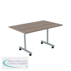 Jemini Rectangular Tilting Table 1200x700x730mm Grey Oak/Silver KF822381