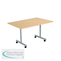 Jemini Rectangular Tilting Table 1200x700x730mm Nova Oak/Silver KF822391