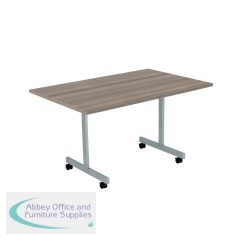 Jemini Rectangular Tilting Table 1200x800x730mm Grey Oak/Silver KF822421