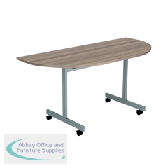Jemini D-End Tilt Table 1400x700x720mm Dark Walnut/Silver KF822424
