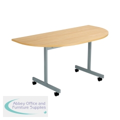 Jemini D-End Tilt Table 1400x700x720mm Nova Oak/Silver KF822455