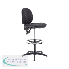 Jemini Medium Back Draughtsman Chair with Adjustable D-Kit Charcoal KF822471
