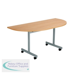 Jemini D-End Tilt Table 1600x800x720mm Beech/Silver KF822479