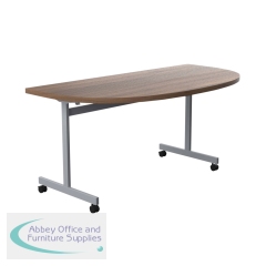 Jemini D-End Tilt Table 1600x800x720mm Dark Walnut/Silver KF822486