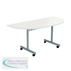 Jemini D-End Tilt Table 1600x800x720mm White/Silver KF822523