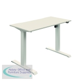 Okoform Single Motor Sit/Stand Heated Desk 1200x600x734-1234mm White/White KF822562