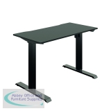 Okoform Single Motor Sit/Stand Heated Desk 1200x600x734-1234mm Black/Black KF822572