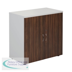 Jemini Cupboard 800x450x800mm White/Dark Walnut KF822691
