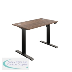 Jemini Economy Single Motor Sit/Stand Desk 1200x800x735-1235mm Dark Walnut/Black KF822761