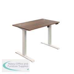 Jemini Economy Single Motor Sit/Stand Desk 1200x800x735-1235mm Dark Walnut/White KF822771