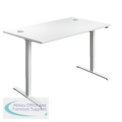 Jemini Economy Single Motor Sit/Stand Desk 1200x800x735-1235mm White/White KF822852